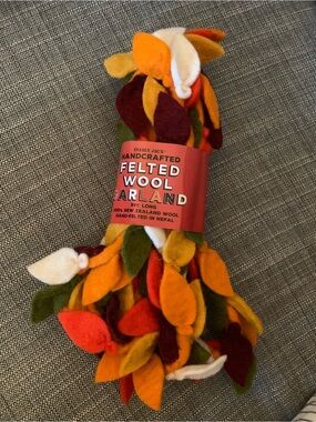 Trader Joe’s Handcrafted Felted Wool Garland Autumn Multicolor